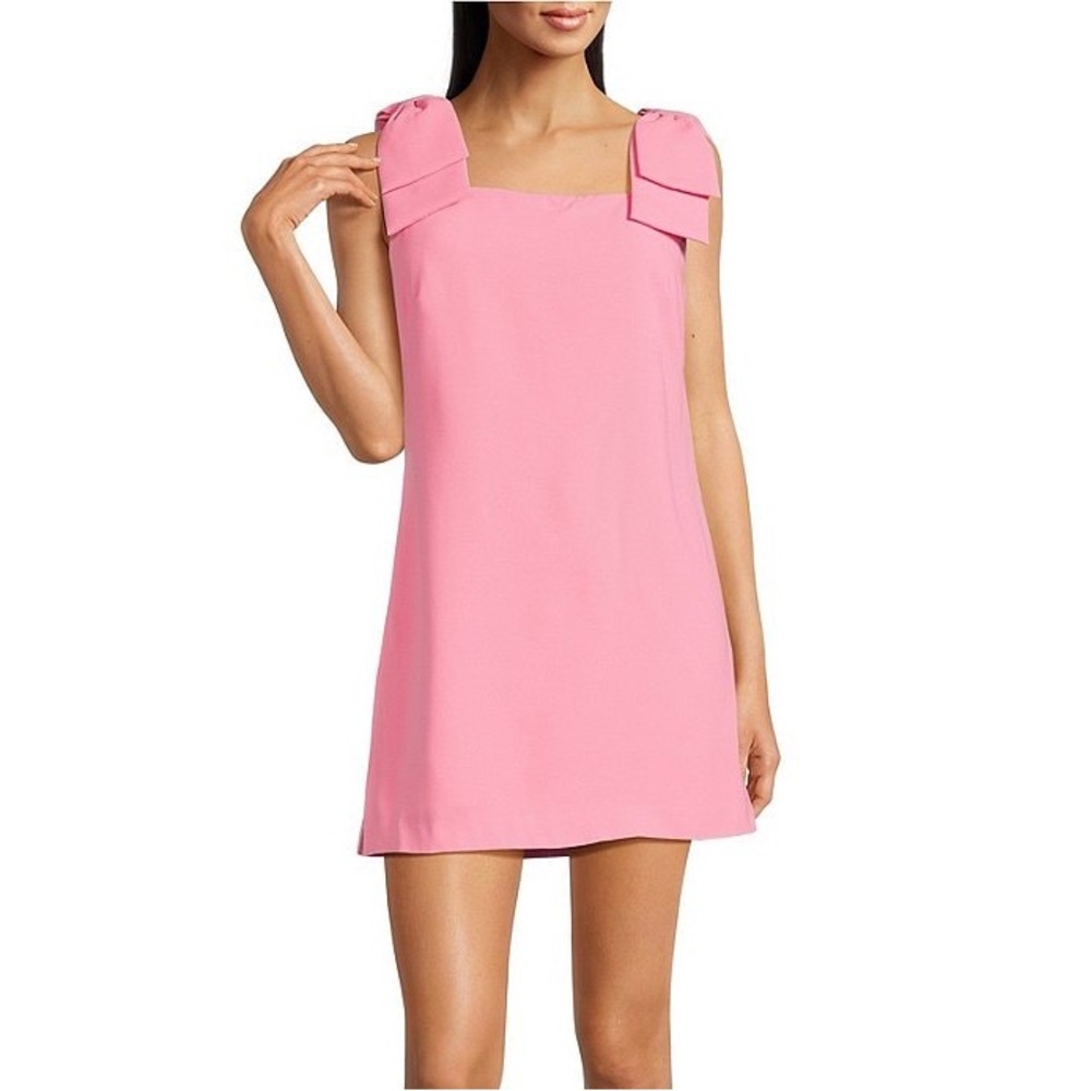 SOLD Lilly Pulitzer Anders Square Neck Sleeveless Bow Shoulder Shift Mini Romper